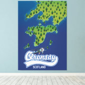Oronsay Schotland eiland kaart  Canvas Afdruk (Insitu (Houten vloer))