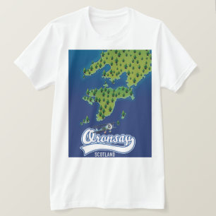 Oronsay Schotland eiland kaart  T-shirt