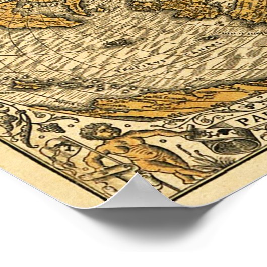 Oronteus Finaeus-kaart Poster (Hoek)