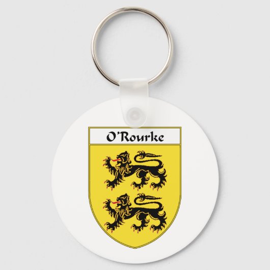 O'Rourke Coat of Arms/Family Crest Sleutelhanger (Voorkant)