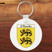 O'Rourke Coat of Arms/Family Crest Sleutelhanger (Voorkant)
