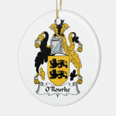 O'Rourke Family Crest Keramisch Ornament (Links)