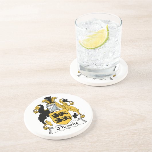 O'Rourke Family Crest Zandsteen Onderzetter (Zijkant)