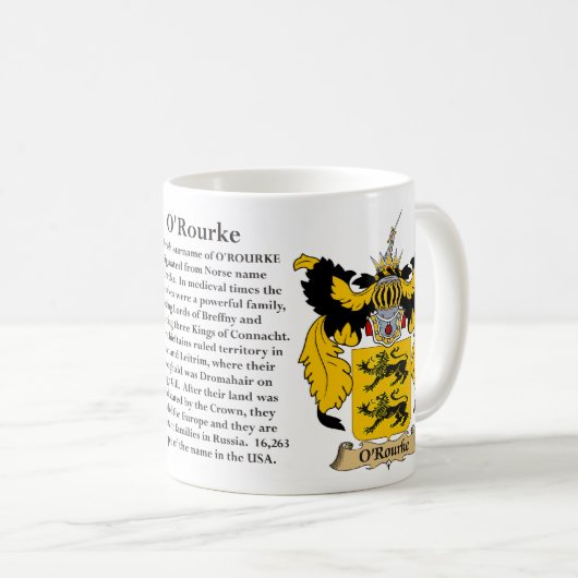 O'Rourke - Gezinsbekleding van wapens Koffiemok (Voorkant rechts)