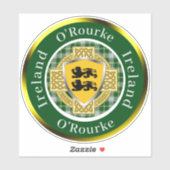 O'Rourke Ierse Schild/Celtisch Kruis Persoonlijk Sticker (Vel)