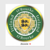 O'Rourke Irish Shield/Celtic Cross Personalized Sticker (Vel)