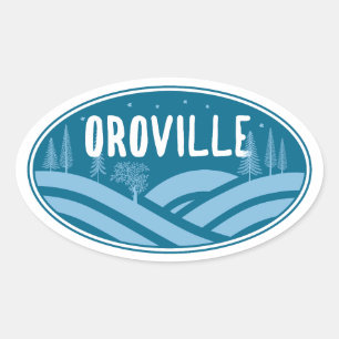 Oroville California Outdoors Ovale Sticker