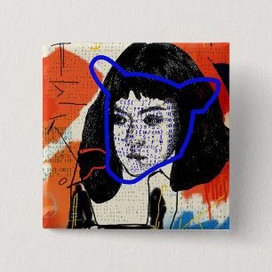 Orphan Black Abstract MK Clone - Project Leda Vierkante Button 5,1 Cm