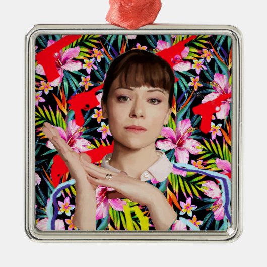 Orphan Black | Alison - Floral Pattern Metalen Ornament (Voorkant)