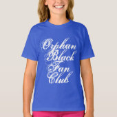 Orphan Black fanclub in rustiek script T-shirt (Voorkant)