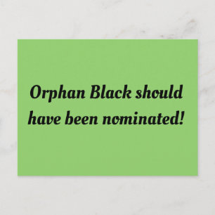 Orphan Black had moeten worden genomineerd, retro  Briefkaart