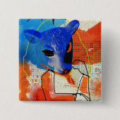 Orphan Black | MK - Sheep Mask Silhouette Vierkante Button 5,1 Cm (Voorkant)