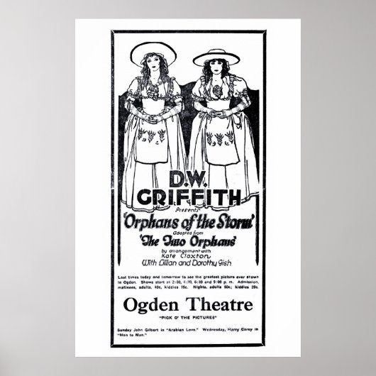 Orphans of the Storm 1922  film and poster (Voorkant)