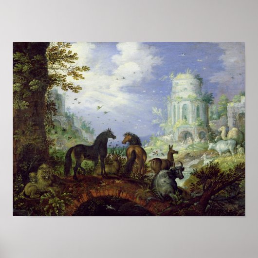 Orpheus Charming the Animals, 1626 Poster (Voorkant)