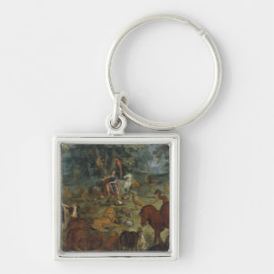 Orpheus Charming the Beasts (olie op het paneel) Sleutelhanger