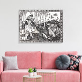 Orpheus die aan de dieren speelt, 1500 canvas afdruk (Insitu (Woonkamer))