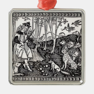 Orpheus die aan de dieren speelt, 1500 metalen ornament