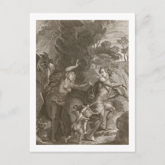 Orpheus, die Eurydice uit de hel leidt, kijkt teru Briefkaart (Voorkant)