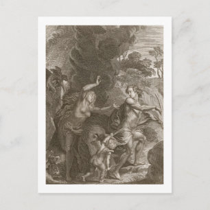 Orpheus, die Eurydice uit de hel leidt, kijkt teru Briefkaart