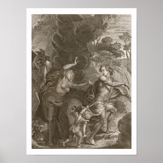 Orpheus, die Eurydice uit de hel leidt, kijkt teru Poster (Voorkant)