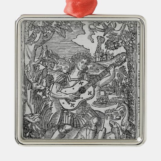 Orpheus die Muziek speelt Metalen Ornament (Voorkant)