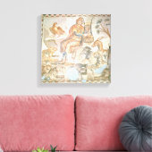 Orpheus die tegen de dieren speelt, Romeinse mozaï Canvas Afdruk (Insitu (Woonkamer))