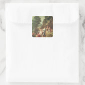 Orpheus en Eurydice, lente Vierkante Sticker (Tas)