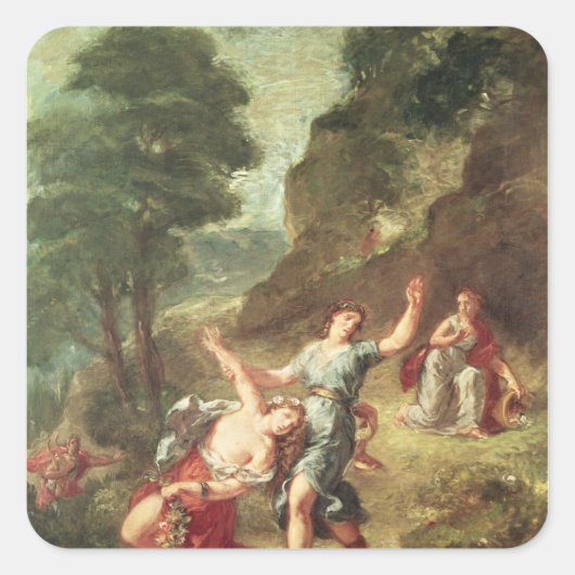 Orpheus en Eurydice, lente Vierkante Sticker (Voorkant)