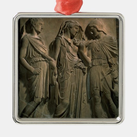 Orpheus, Eurydice en Hermes (marmer) Metalen Ornament (Voorkant)