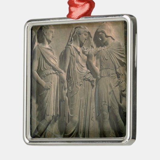 Orpheus, Eurydice en Hermes (marmer) Metalen Ornament (Links)