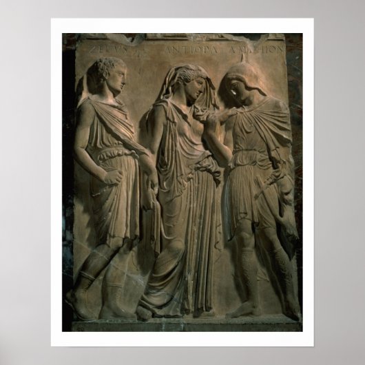 Orpheus, Eurydice en Hermes (marmer) Poster (Voorkant)