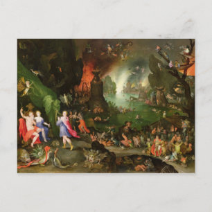 Orpheus met een Harp die aan Pluto speelt Briefkaart