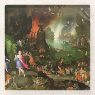 Orpheus met een Harp die aan Pluto speelt Glazen Onderzetter
