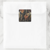 Orpheus voor Pluto en Persephone Vierkante Sticker (Tas)