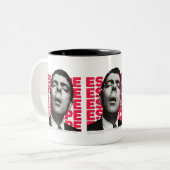 Orphic Mr Bean Escape Design Tweekleurige Koffiemok (Voorkant links)