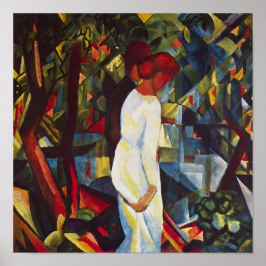  Orphisme, een paar in de Bossen door Macke Poster (Voorkant)