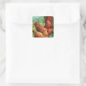  Orpington Chicken Vierkante Sticker (Tas)