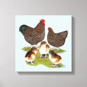 Orpington Jubilee Chicken Family Canvas Afdruk