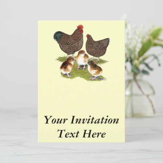 Orpington Jubilee Chicken Family Kaart (Staand voorkant)