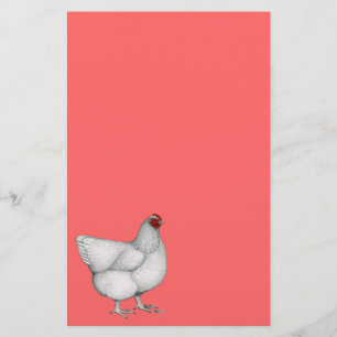 Orpington White Hen Briefpapier