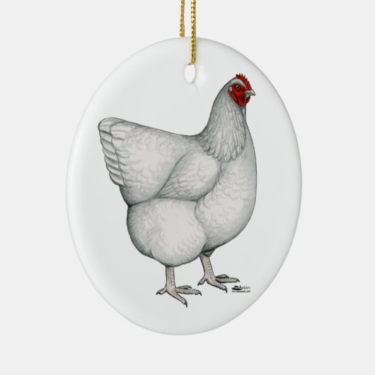 Orpington White Hen Keramisch Ornament (Rechts)