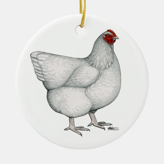 Orpington White Hen Keramisch Ornament (Voorkant)