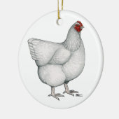Orpington White Hen Keramisch Ornament (Links)