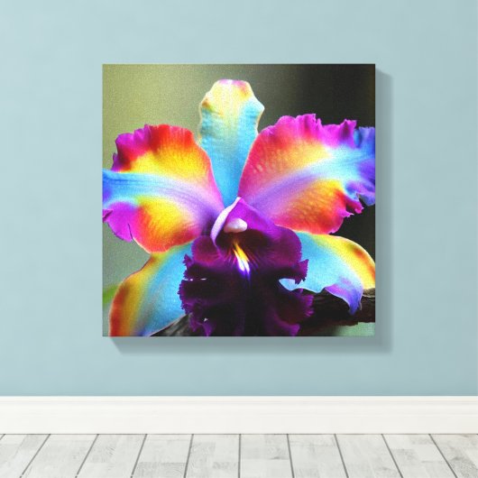 Orquideas colorida Canvas Afdruk (Insitu (Houten vloer))