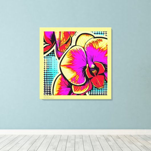 ORQUÍDEAS EM POP-ART - impressão em tela Canvas Afdruk (Insitu (Houten vloer))