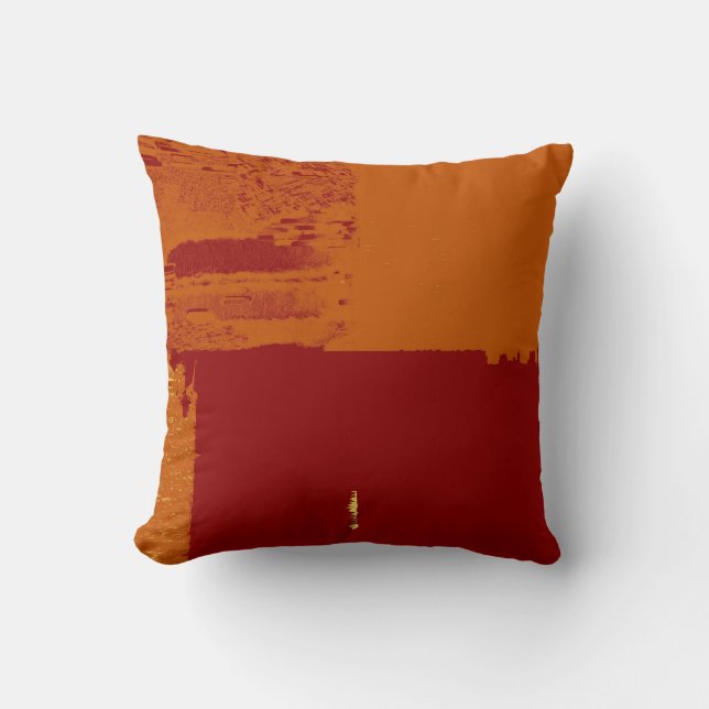 Orrange, bruine retroArt Deco Pillow Kussen (Voorkant)