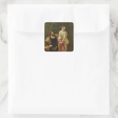 Orsino en Viola Vierkante Sticker (Tas)