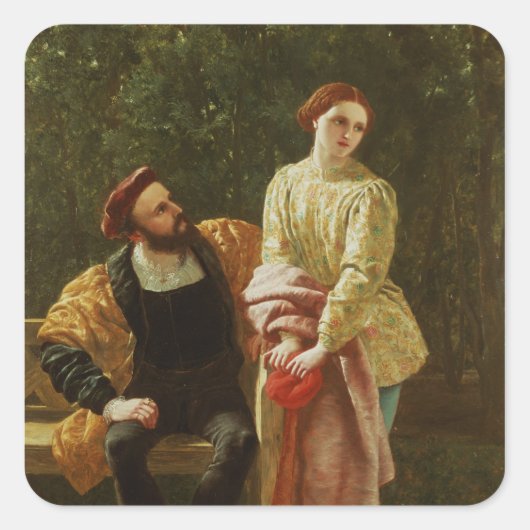 Orsino en Viola Vierkante Sticker (Voorkant)