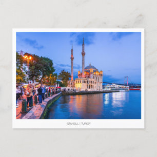 Ortakoy Moskee in Istanboel, Turkije Feestdagenkaart