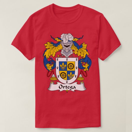 Ortega Coat of Arms Family Crest  T-shirt (Design voorkant)